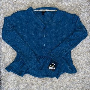 Art Class Girls Long-sleeve shirt, with small skirt/ruffles attached to bottom